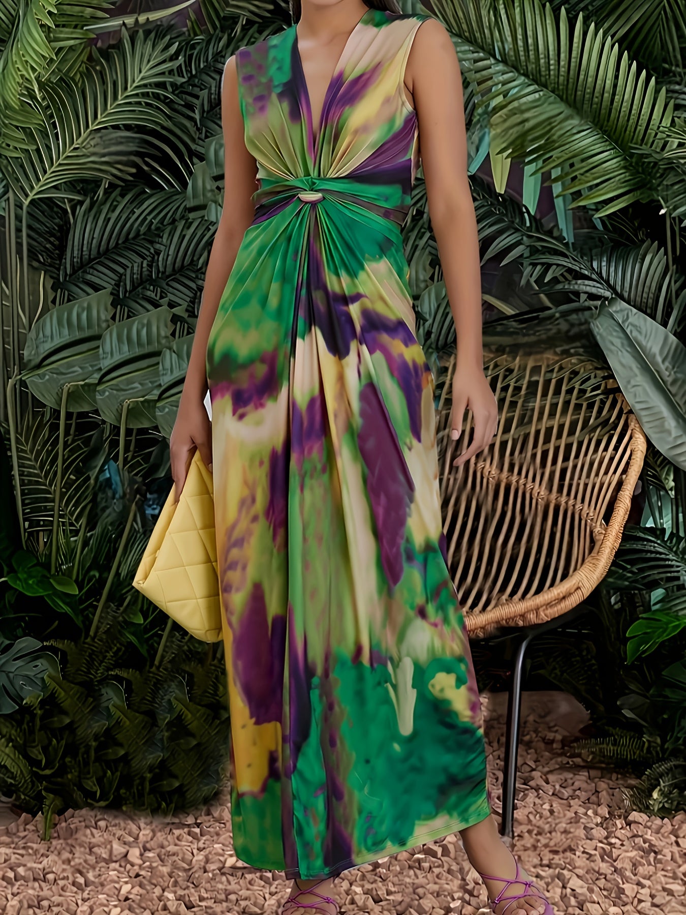 Liora™ | langes Kleid mit leuchtendem Batikmuster