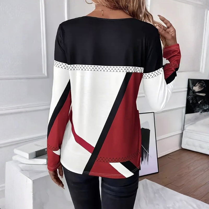 Valentina™ | Lässiges Color-Block T-Shirt