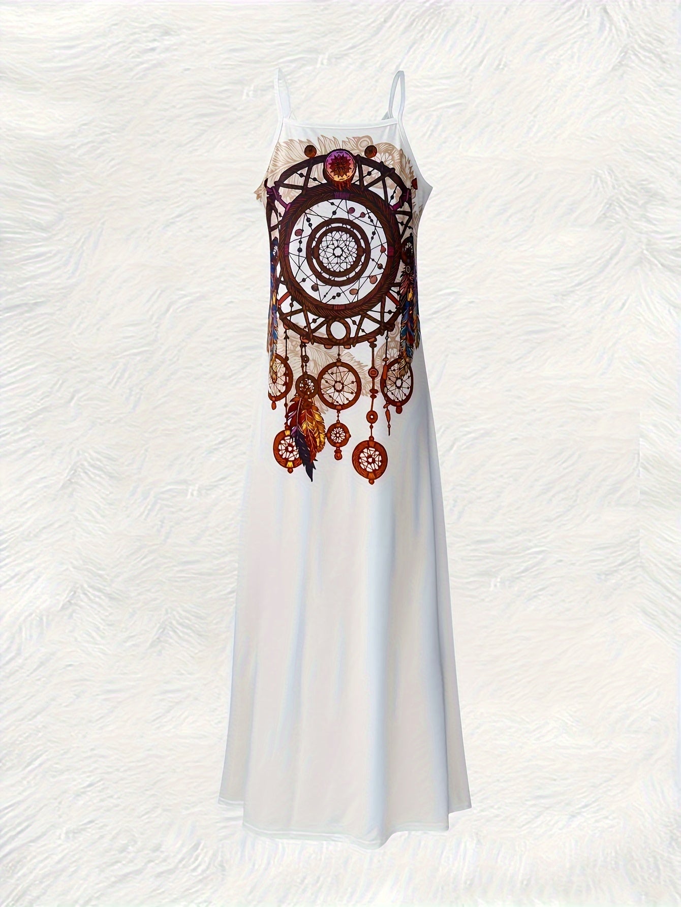 Zamira™ | Langes Bohemian-Kleid mit geometrischem Muster