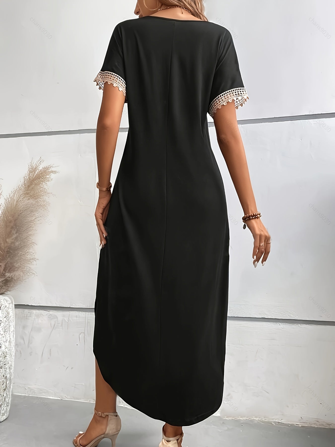 Lina™ | ruffle v-neck tunic dress