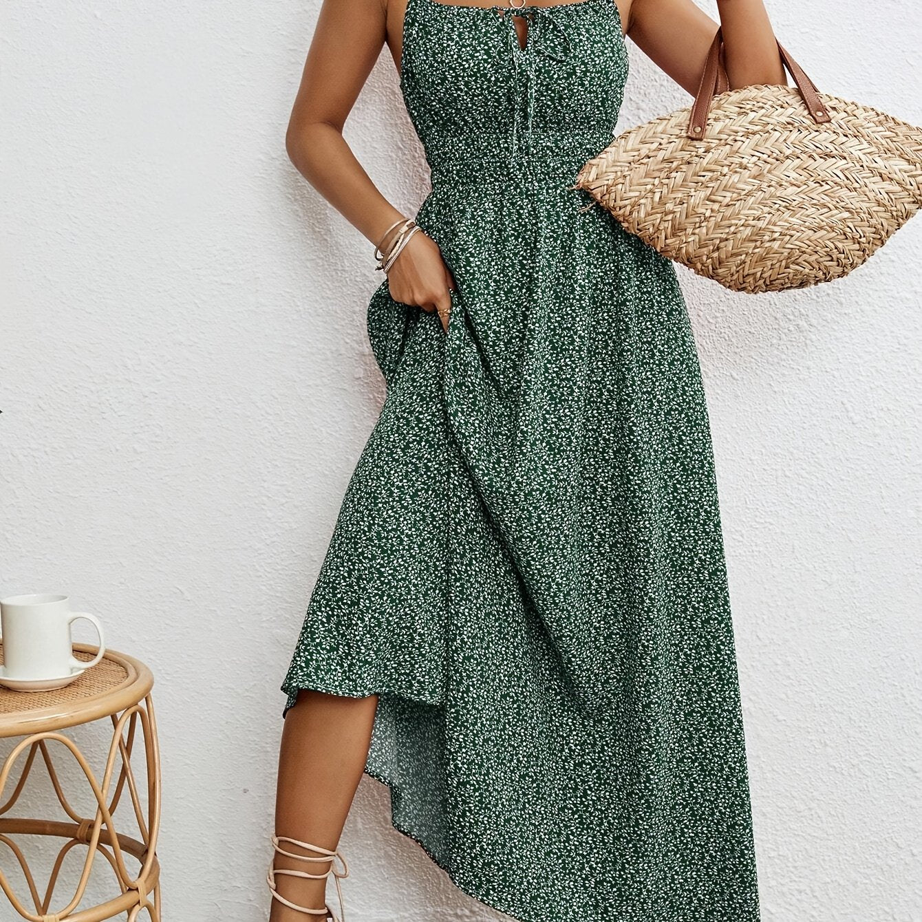 Fiora™ | Ärmelloses Maxikleid mit Blumenmuster