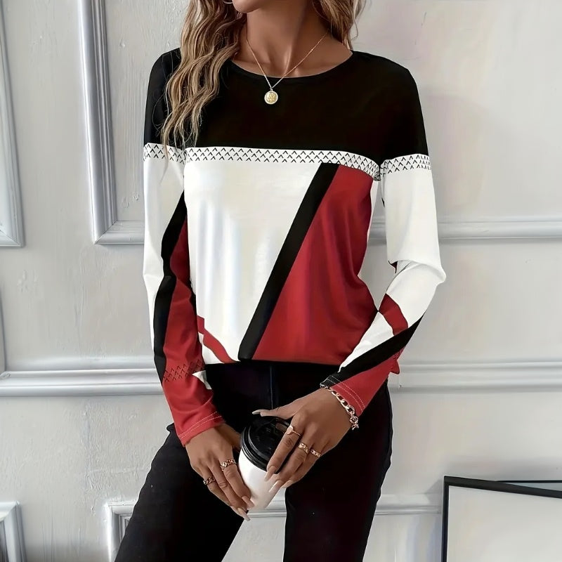 Valentina™ | Lässiges Color-Block T-Shirt