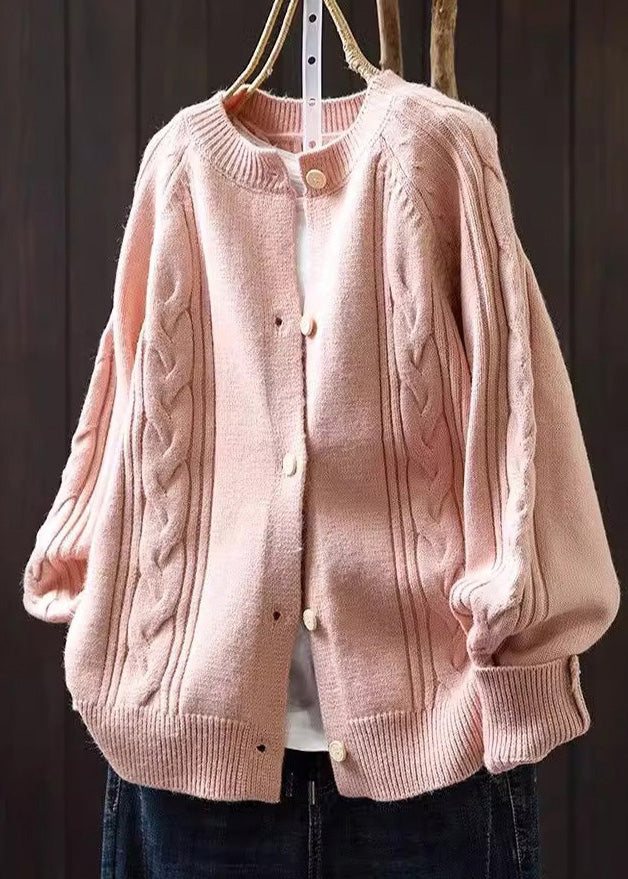 Luna™ | handgemachte rosa Strickjacke