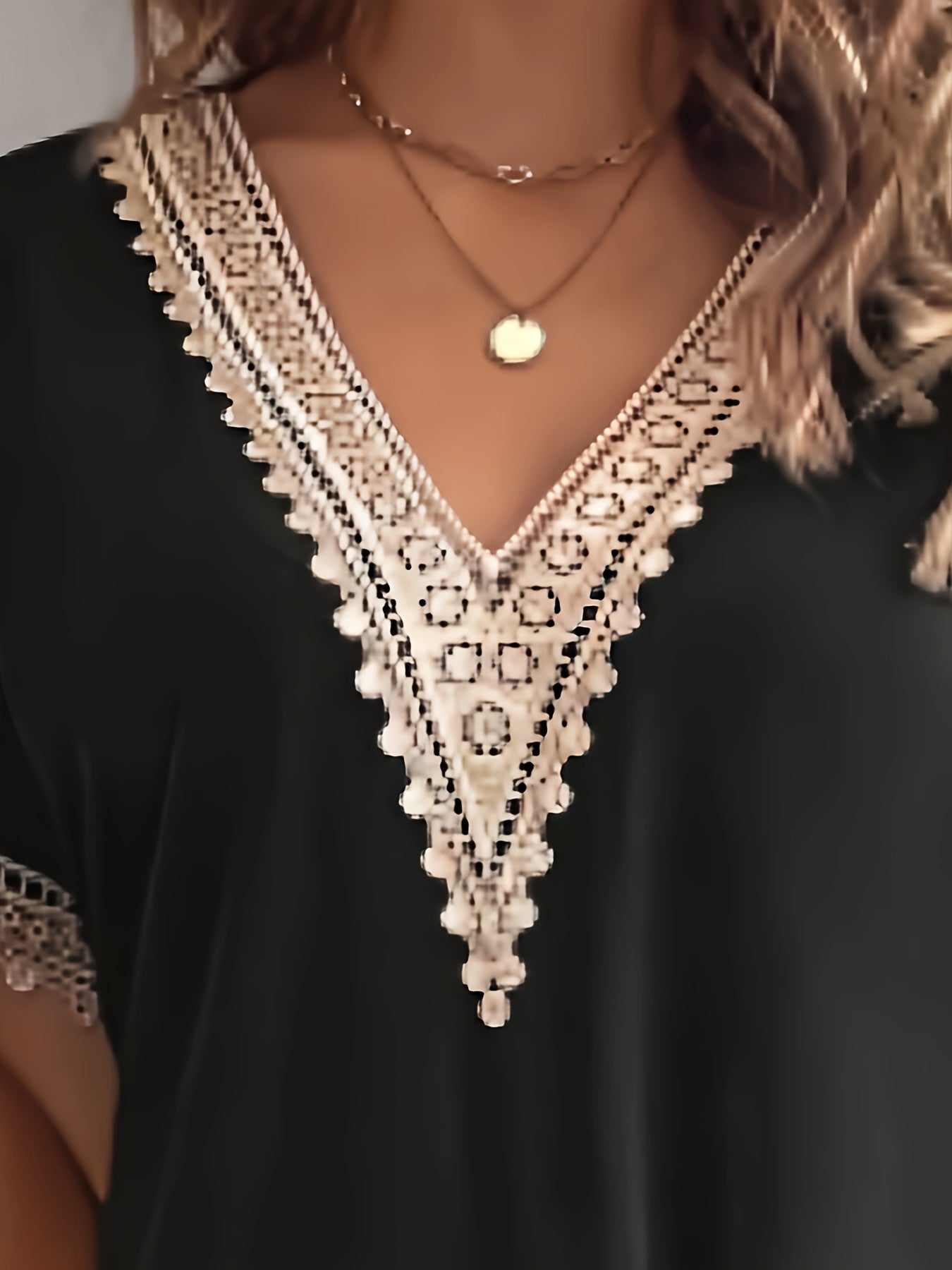Lina™ | ruffle v-neck tunic dress
