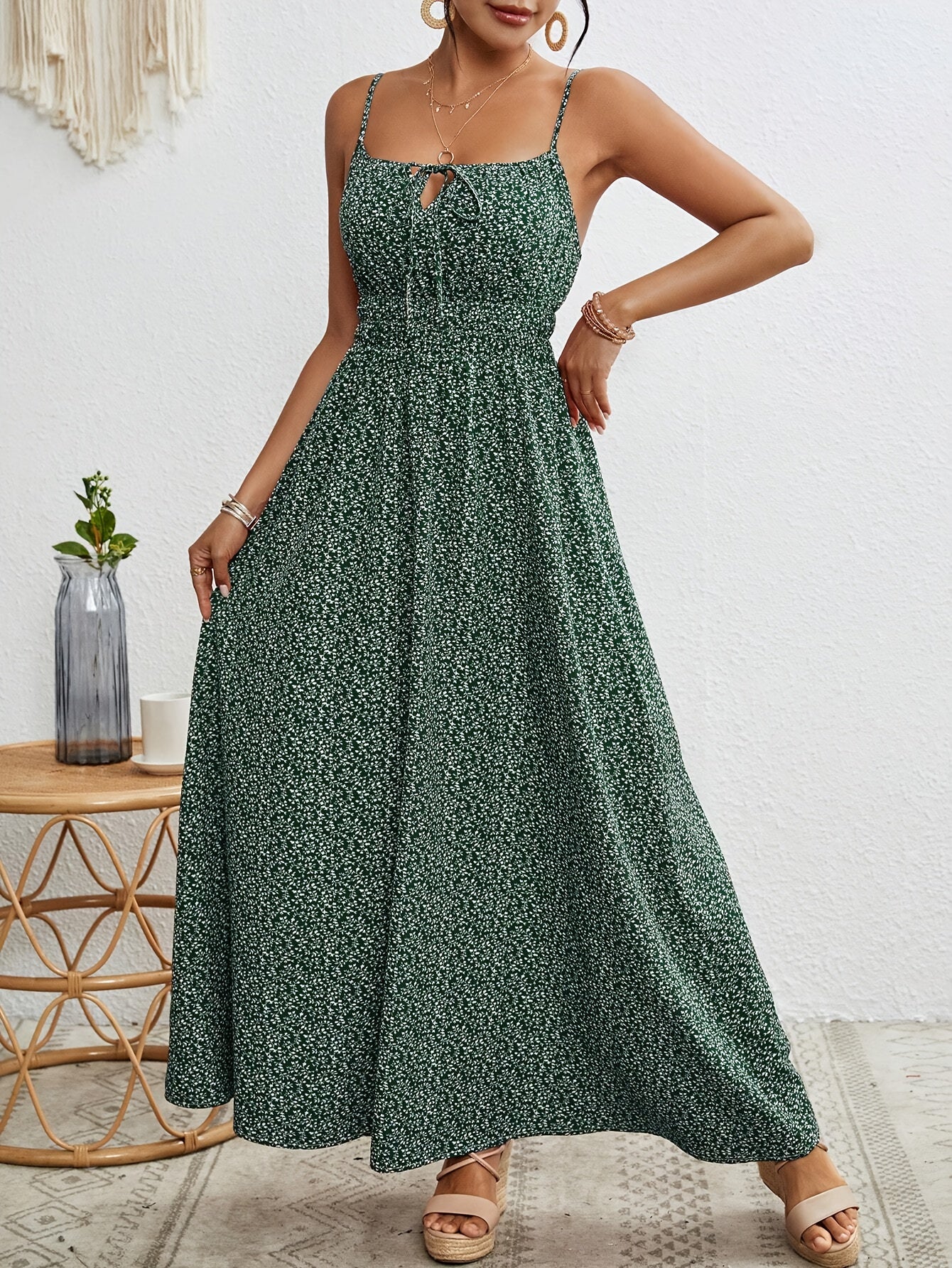 Fiora™ | Ärmelloses Maxikleid mit Blumenmuster
