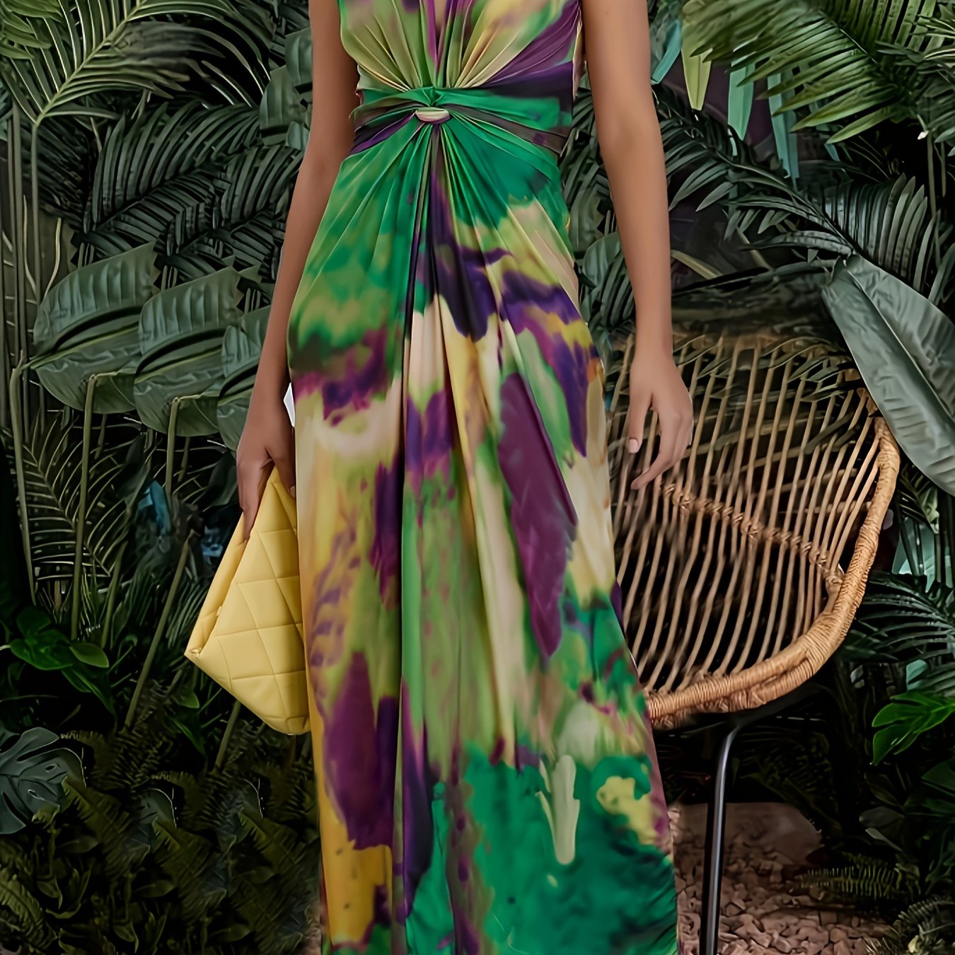 Liora™ | langes Kleid mit leuchtendem Batikmuster