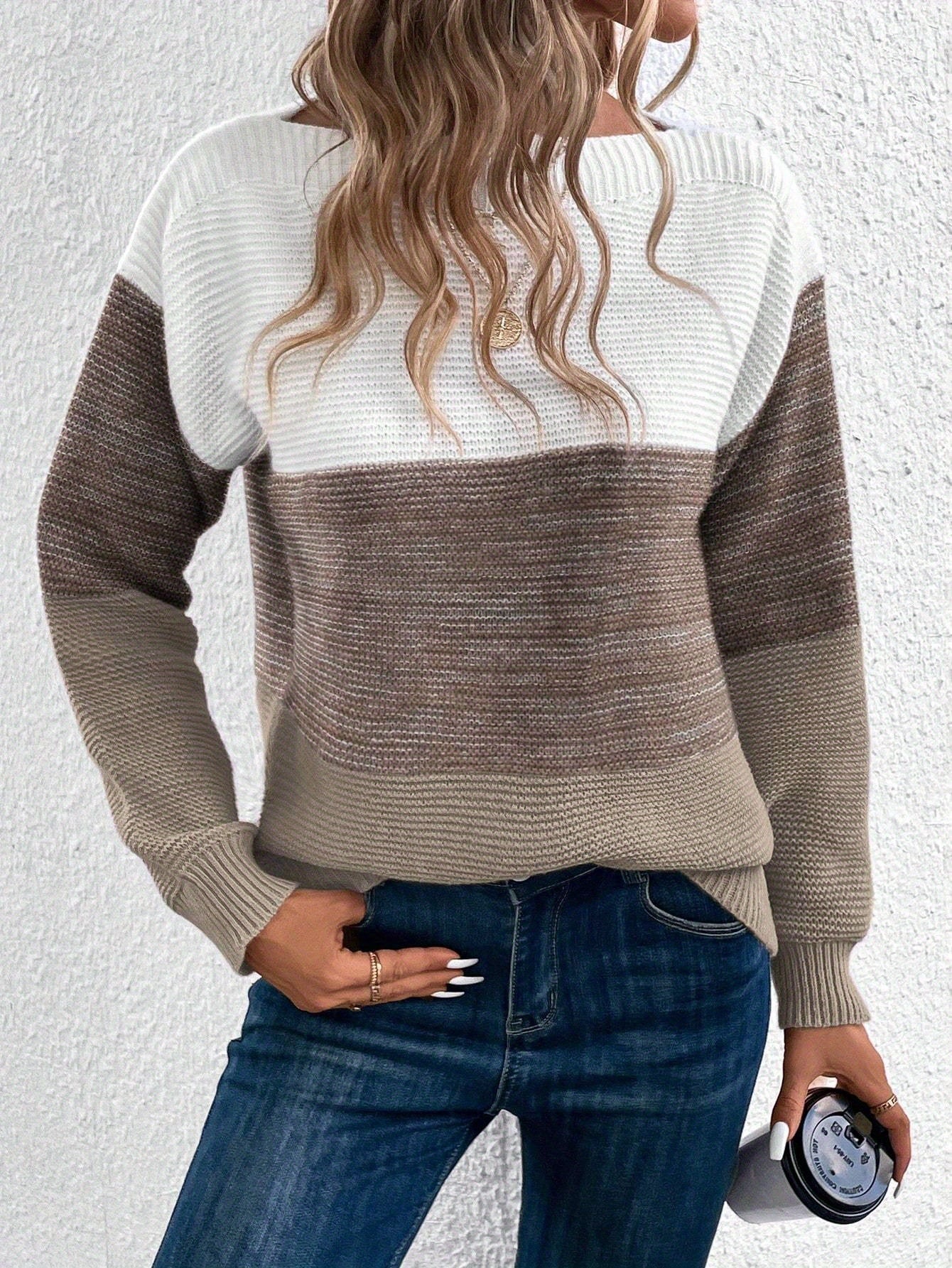 Élise™ | Off-Shoulder-Pullover mit Farbblock