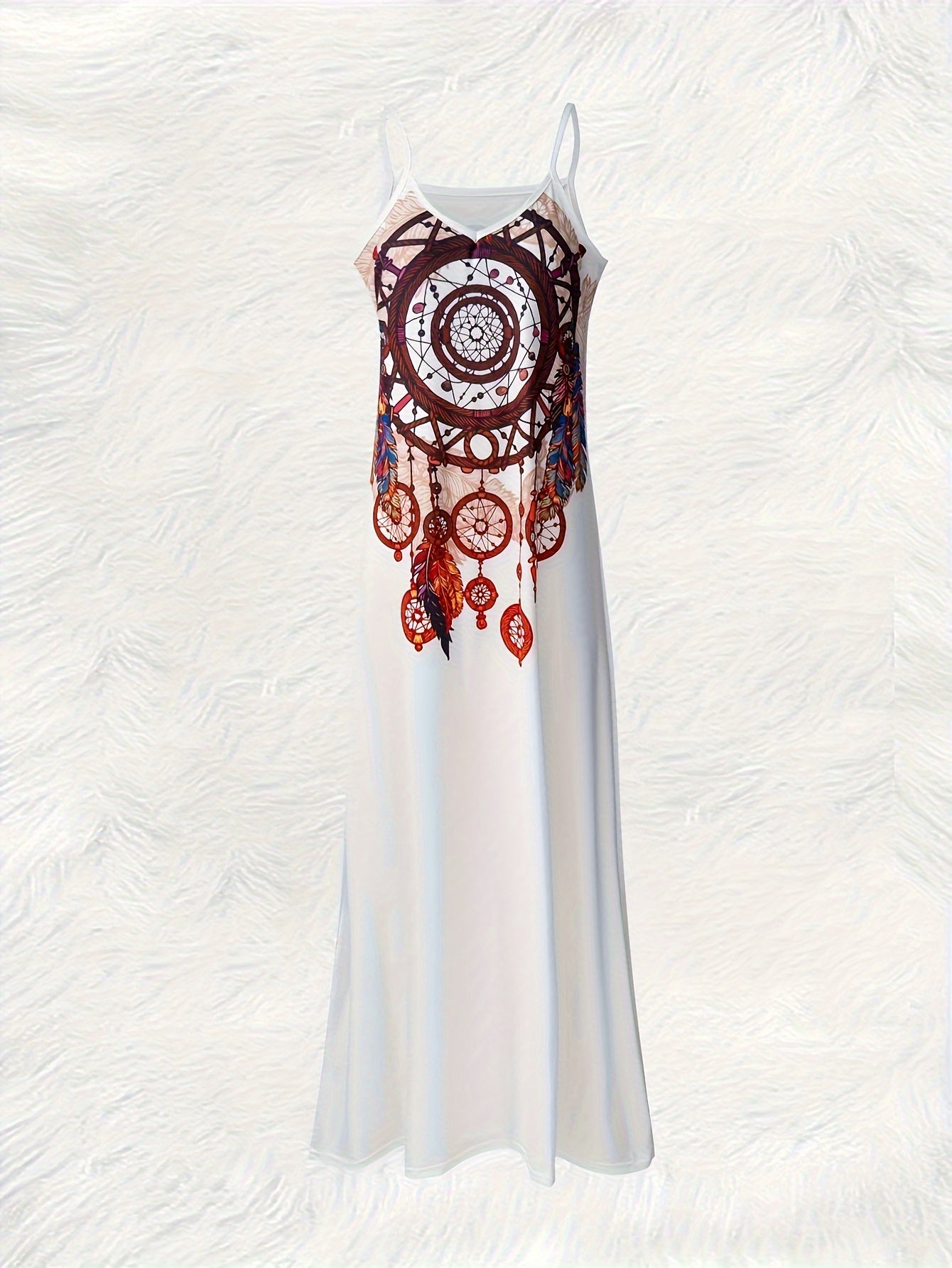 Zamira™ | Langes Bohemian-Kleid mit geometrischem Muster
