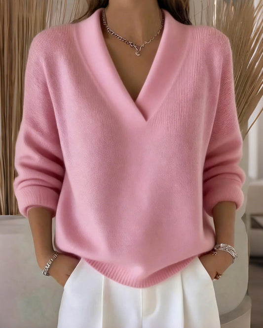 Liora™ | V-Ausschnitt Strickpullover