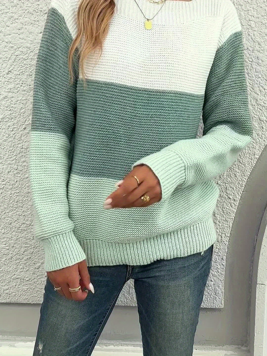 Élise™ | Off-Shoulder-Pullover mit Farbblock
