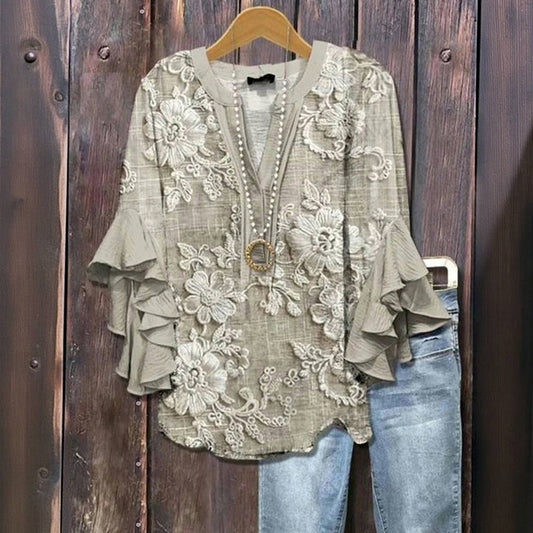 Elisa™ | Vintage Bluse mit Blumenmuster