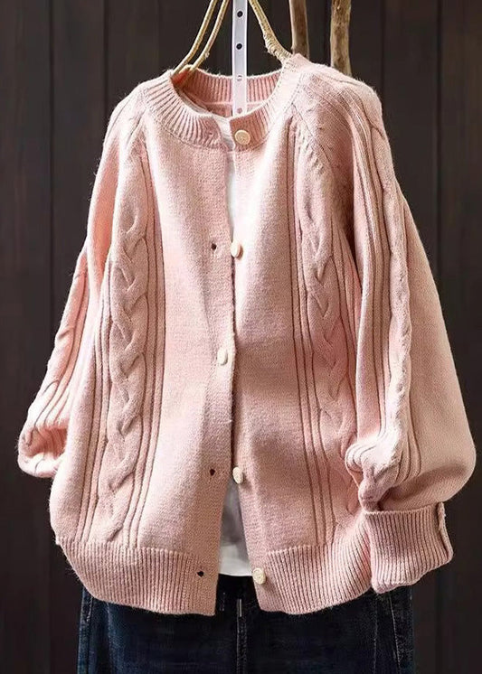 Luna™ | handgemachte rosa Strickjacke