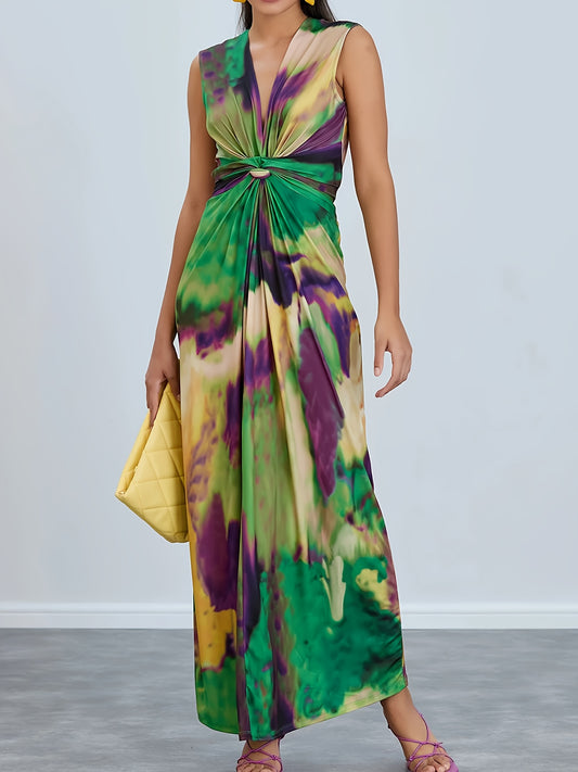 Liora™ | langes Kleid mit leuchtendem Batikmuster